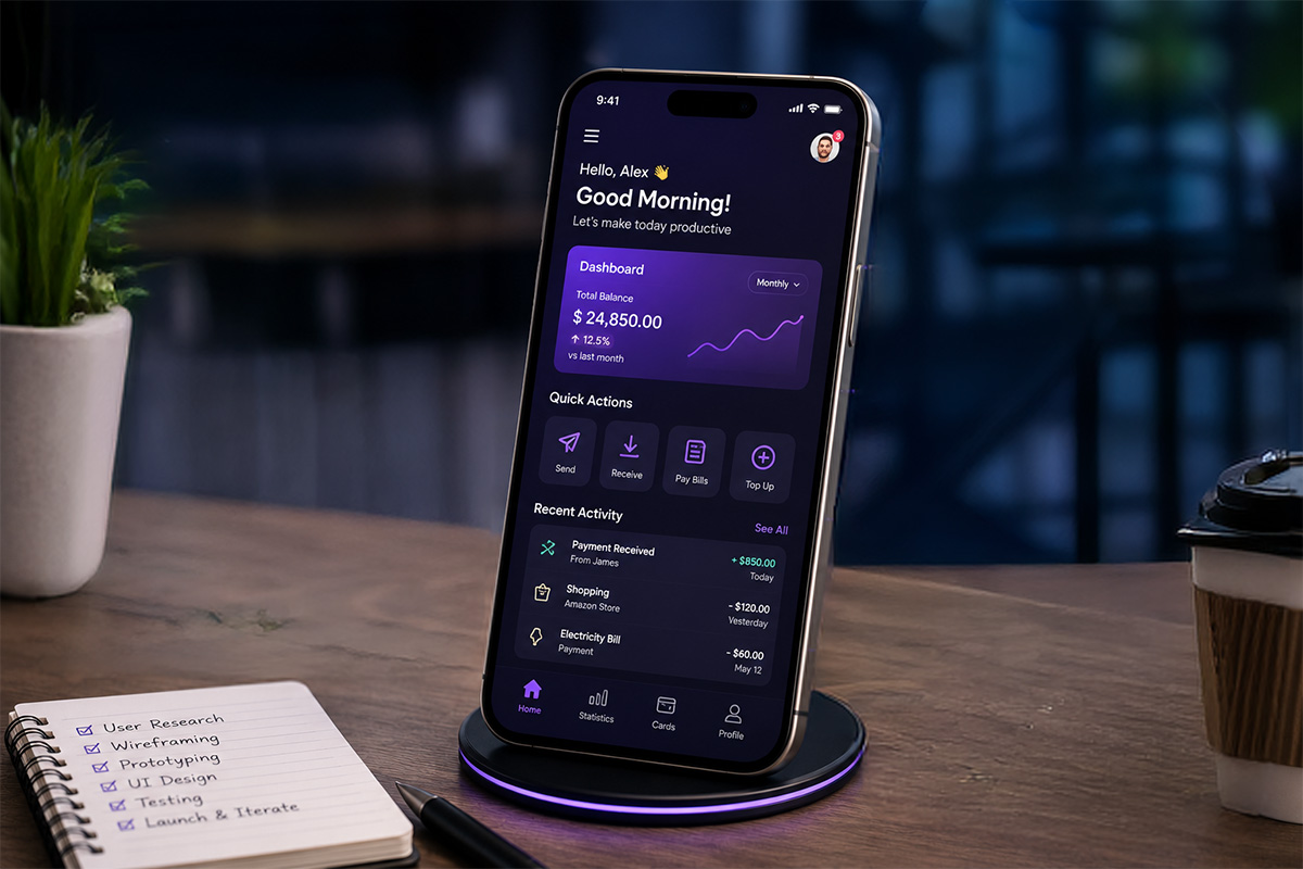 Mobile app UI UX design