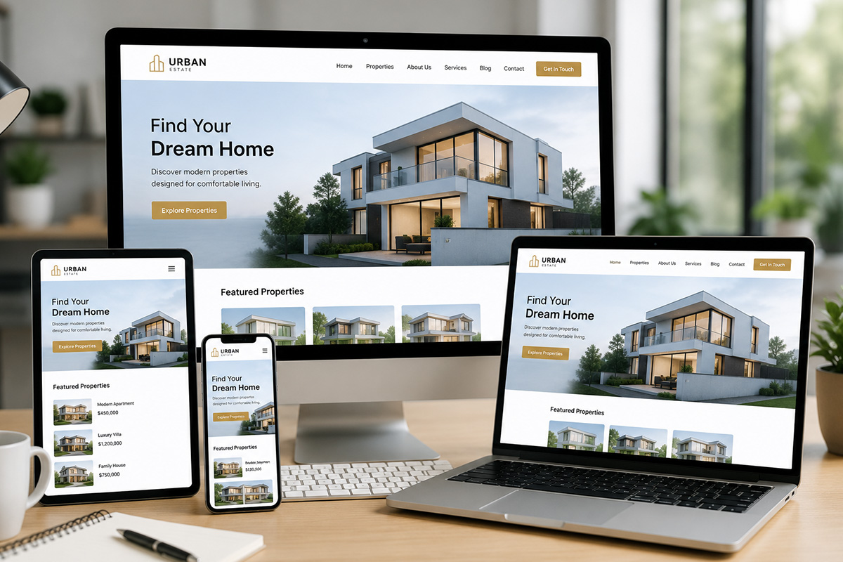 Responsive website development for desktop, tablet and mobile